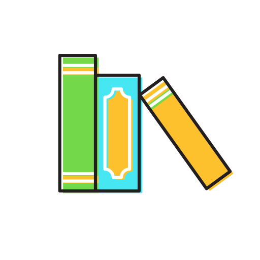 Book shelf, books icon